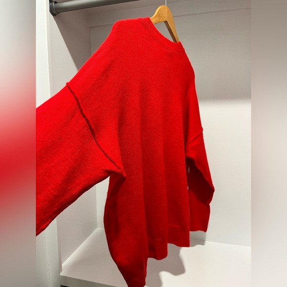 Vince Camuto red with Silver beaded “Merry” Holiday Sweater NWT Large and XL - Picture 7 of 13